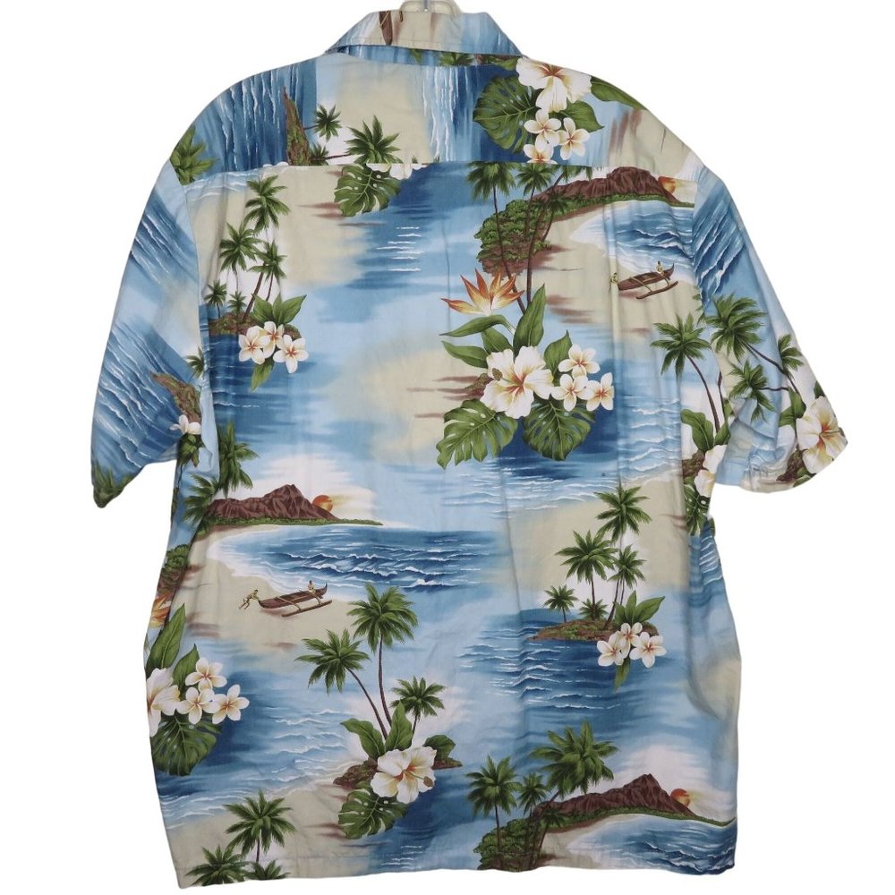 Vintage 60s Bishop St Hawaiian Aloha Shirt Men's Matching Pocket Coconut Button - Picture 8 of 10